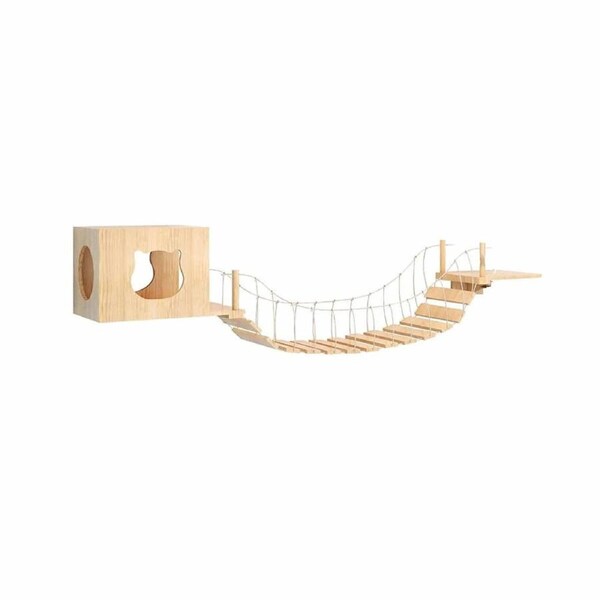 Cat Climbing Shelf Wall Mounted Wooden Jumping Pet Perch