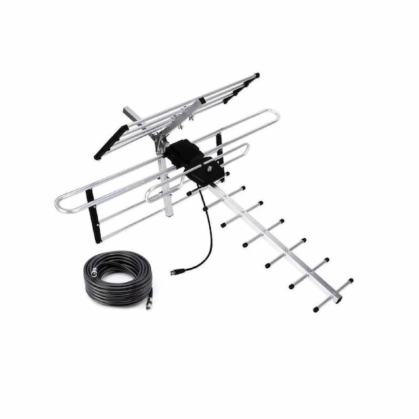 Digital Outdoor TV Antenna VHF UHF FM Signal Amplifier Booster