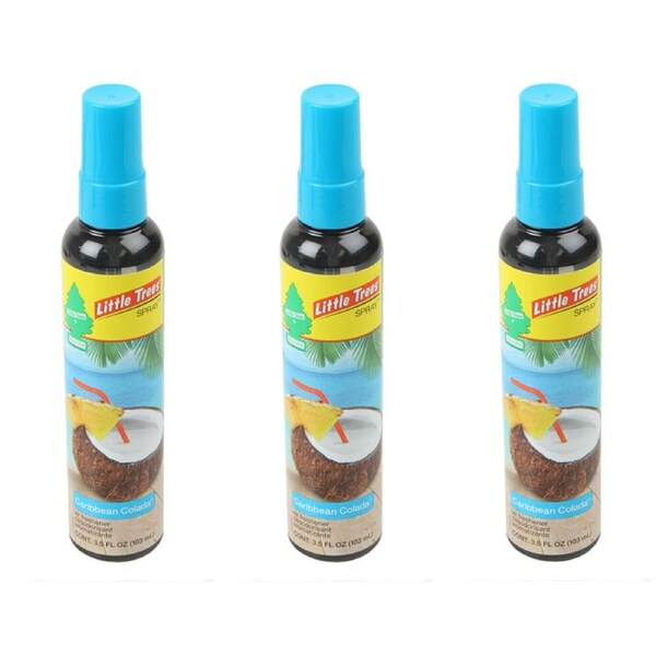 3PK Little Tree Pump Spray Car Air Freshener Fragrance 103ml Caribbean Colada