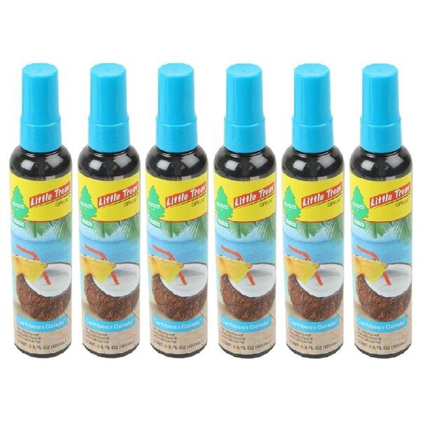 6PK Little Tree Pump Spray Car Air Freshener Fragrance 103ml Caribbean Colada