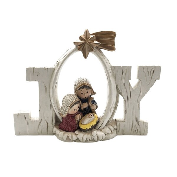 Holy Family with Joy Scene in Blue