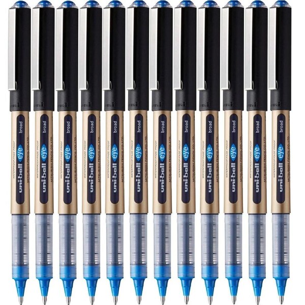 Uni-Ball UB150-10 Eye Liquid Ink Rollerball Pen Broad 1.0mm Blue Box 12