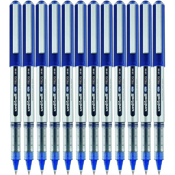 Uni-Ball UB150 Eye Liquid Ink Rollerball Pen Micro 0.5mm Blue Box 12