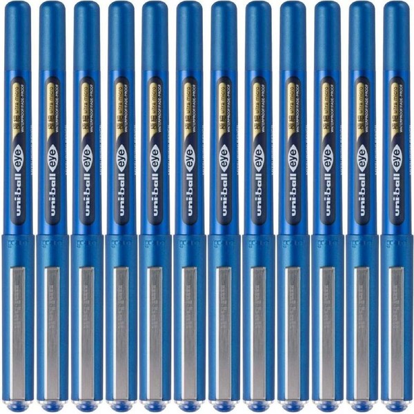 Uni-Ball UB150-038 Eye Liquid Ink Rollerball Pen Ultra Micro 0.38mm Blue Box 12