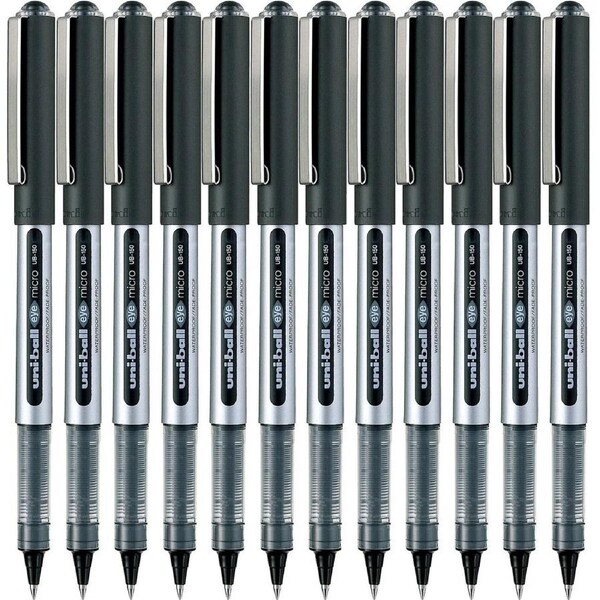 Uni-Ball UB150 Eye Liquid Ink Rollerball Pen Micro 0.5mm Black Box 12