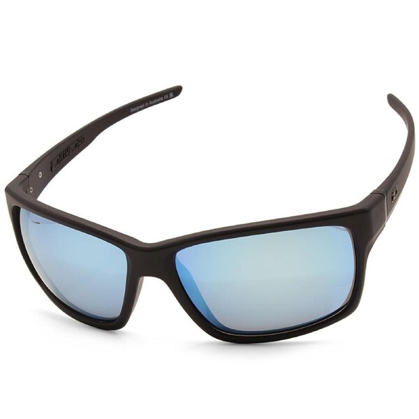 Dirty Dog Cosmic Satin Black/Grey-Ice Blue Mirror Polarised Men's Sunglasses