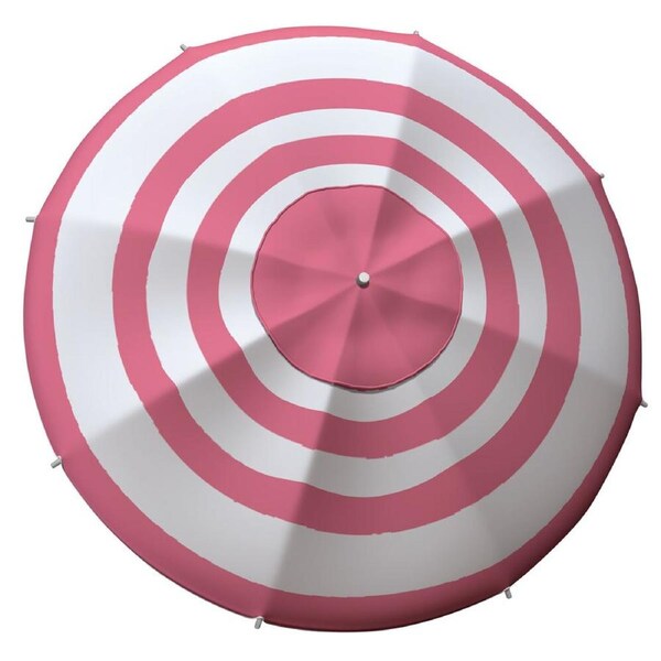 Mirage Outdoor Beach Canopy Umbrella w/ Carry Bag 2.4m Coral Stripes