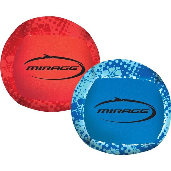 2pc Mirage Mini Neoprene Beach Balls Kids Outdoor Water Toy Set Orange/Blue