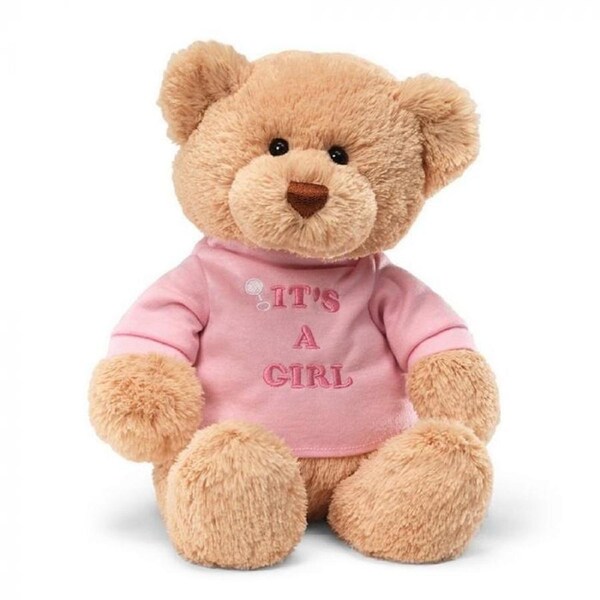 Gund Message Bear It's A Girl Pink Shirt 30cm Plush