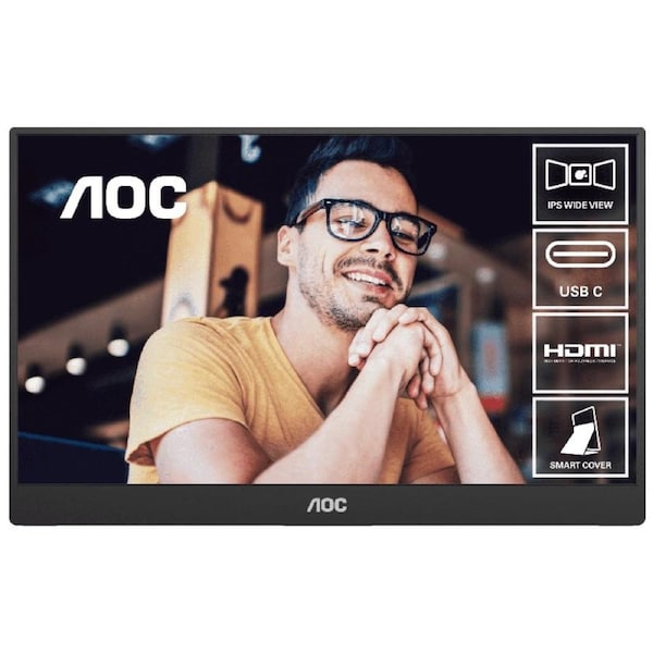 [16T20] AOC 15.6" IPS FHD Portable Monitor, USB-C, HDMI