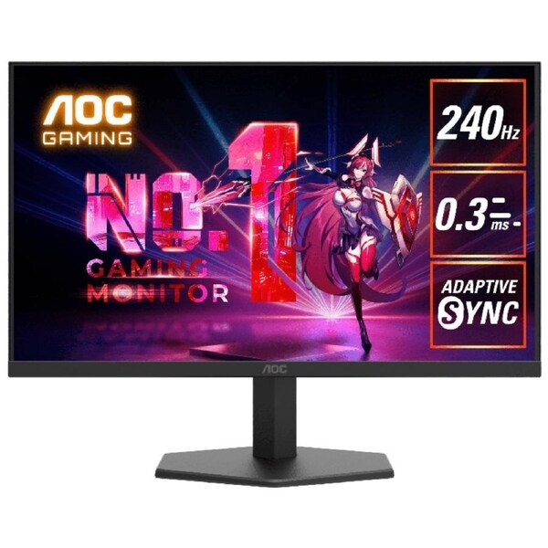 AOC 23.8" 240Hz FHD Gaming Monitor, Fast IPS, 0.3ms, Adaptive Sync [24G11ZE]