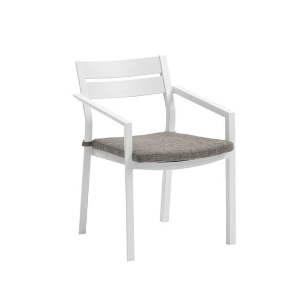 FurnitureOkay Bondi Aluminium Outdoor Dining Chair - White