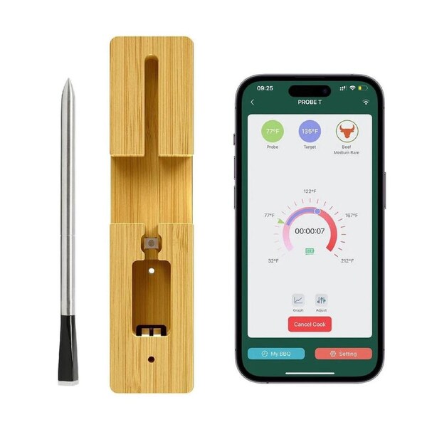 Wireless WiFi Meat Thermometer Bluetooth BBQ Food Thermometer Probe APP Control