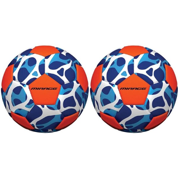 2PK Mirage Neoprene Soccer Ball Kids Outdoor Water Toy Blue/Orange