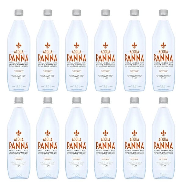 12PK Acqua Panna Premium Italian Still Mineral Water w/Plastic PET Bottle 1L