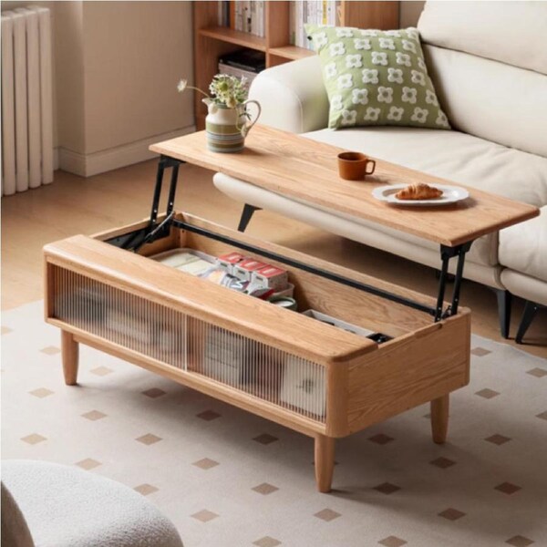 Marilyn FAS-Graded Solid American Oak Lift-Top Coffee Table