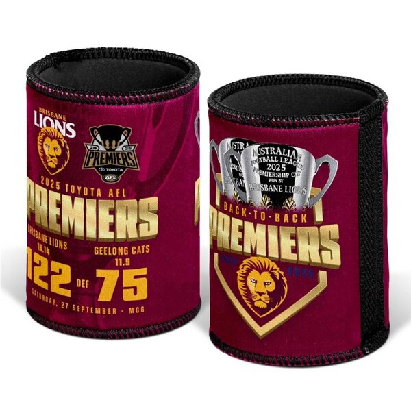 Brisbane Lions AFL 2025 Grand Final Premiers Can Cooler Score