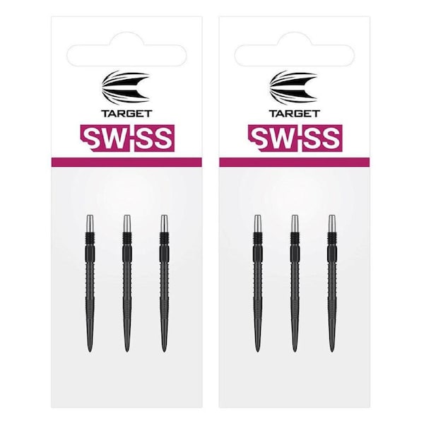 2x 3pc Target Swiss Firepoint Dart Point Replacement Spare Tip 30mm Black