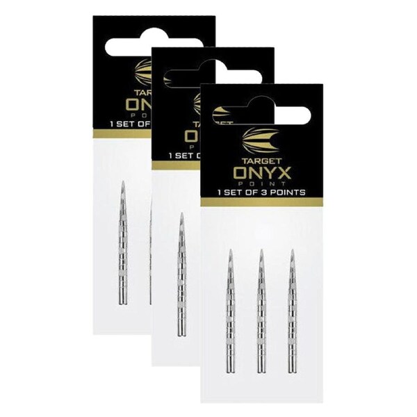 3x 3pc Target Onyx Pro Dart Point Replacement Spare Steel Tip 32mm Silver