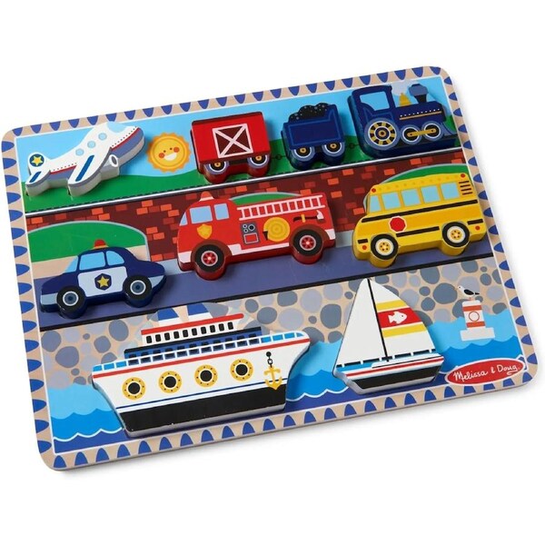Melissa & Doug - Vehicles Chunky Puzzle 9pc
