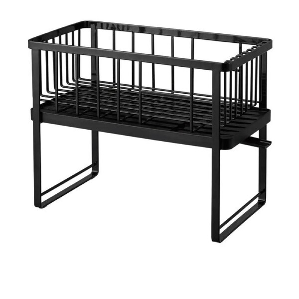 Yamazaki Tower 2 Tier Dish Rack - Space-Saving - Stylish Black - 360 degree drainage - Easy Install - Max Capacity 7.9 kg