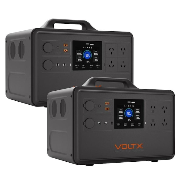 2x VoltX 2400W Portable Power Station 2240Wh High Capacity Backup Power