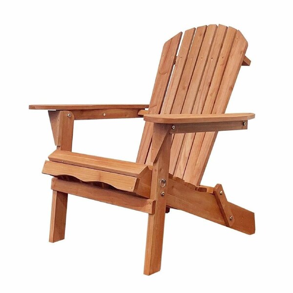 Folding Adirondack Chair Wood Outdoor Furniture Patio Back Yard Beach Lounge Seat Foldable Garden Fire Pit Lawn Pool Side Deck Porch Weather Resistant