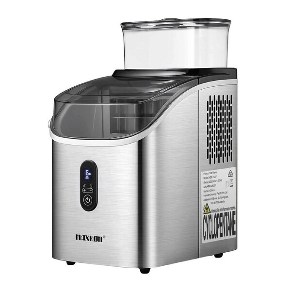 Countertop Ice Maker Machine Home Bar Portable Compact Clear Square Cube Pellet Crusher 15kg Self Cleaning Kitchen Office Commercial Party RV Camping