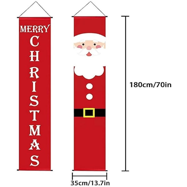 Xmas Door Banner Wall Hanging Decoration Christmas Porch Sign Oxford Cloth