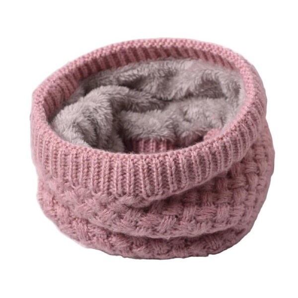 Winter Knitted Scarf Thermal Warm Thicken Chunky Neck Warmer Tube Pink