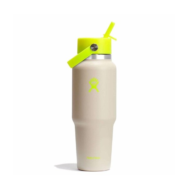 Hydro Flask Travel Bottle With Flex Straw Cap 32oz - Ivory Neon Yellow