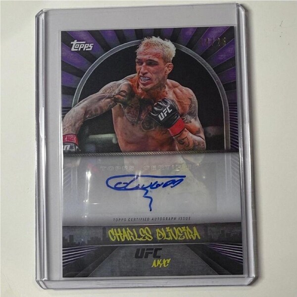 2024 TOPPS UFC NYC - CHARLES OLIVEIRA Purple AUTO 14/25 #3B
