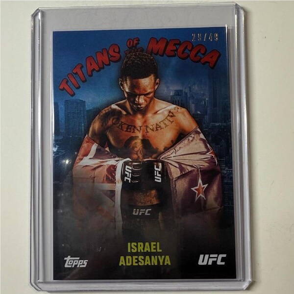 2024 TOPPS UFC NYC - ISRAEL ADESANYA Titans Of The Mecca BLUE 29/49 #TM-11