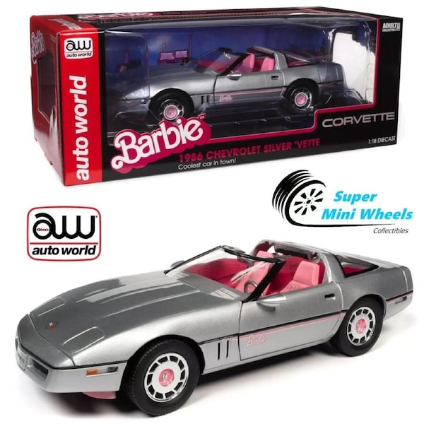 Auto World 1:18 - Barbie 1986 Chevrolet Silver Vetter AWSS142