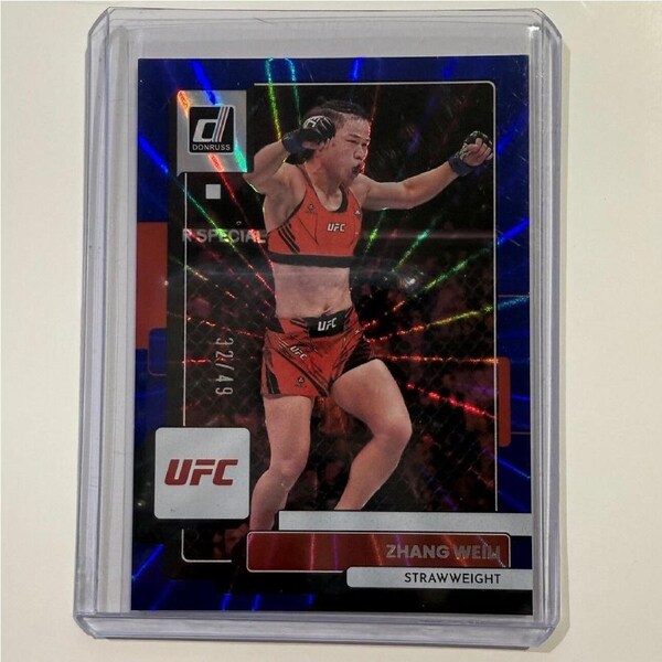 2023 Panini Donruss UFC - ZHANG WEILI Blue Laser 32/49 #141