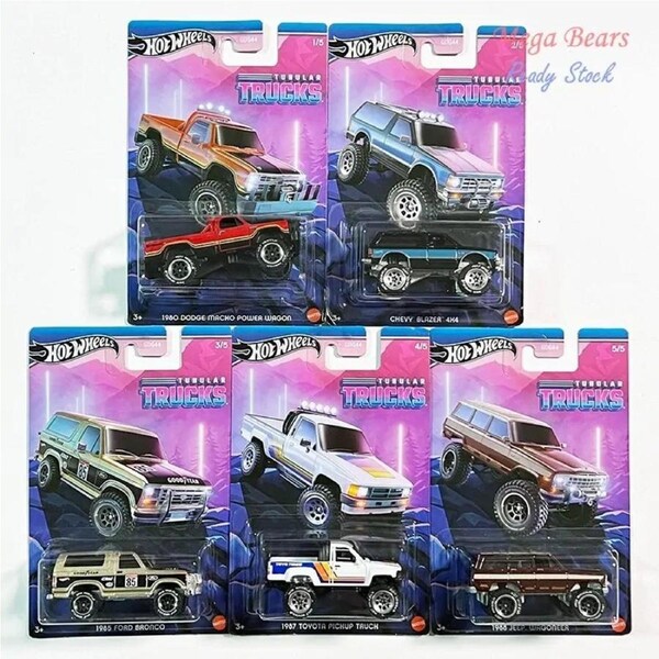 Mattel Hot Wheels 2024 Tubular Trucks #1-5 Set of 5 Cars Chevy Blazer 4x4 GDG44