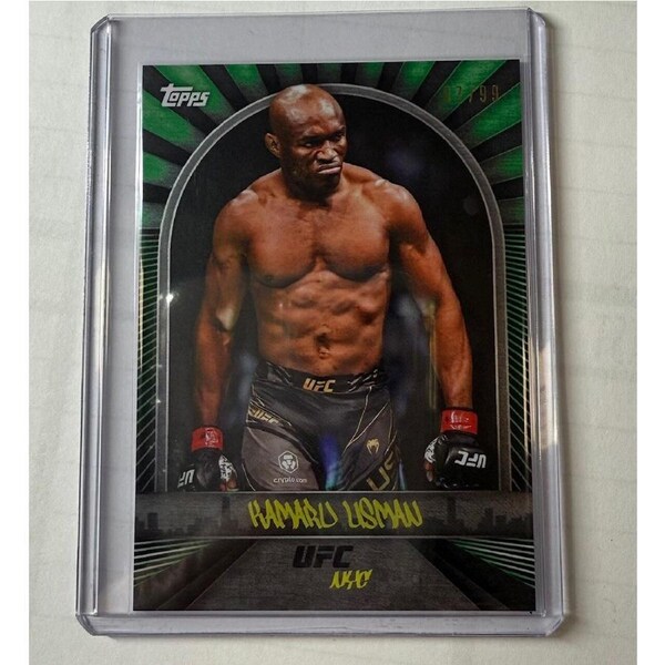 2024 Topps UFC NYC - KAMARU USMAN - Green 07/99 #30