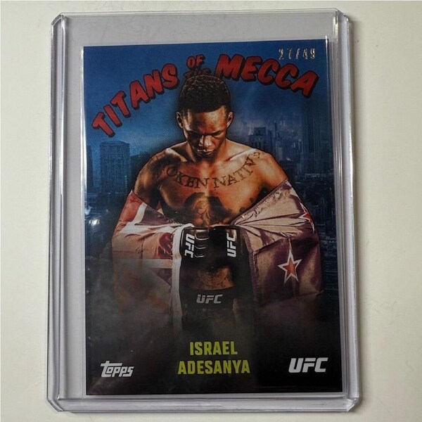 2024 TOPPS UFC NYC - ISRAEL ADESANYA Titans Of The Mecca BLUE 27/49 #TM-11