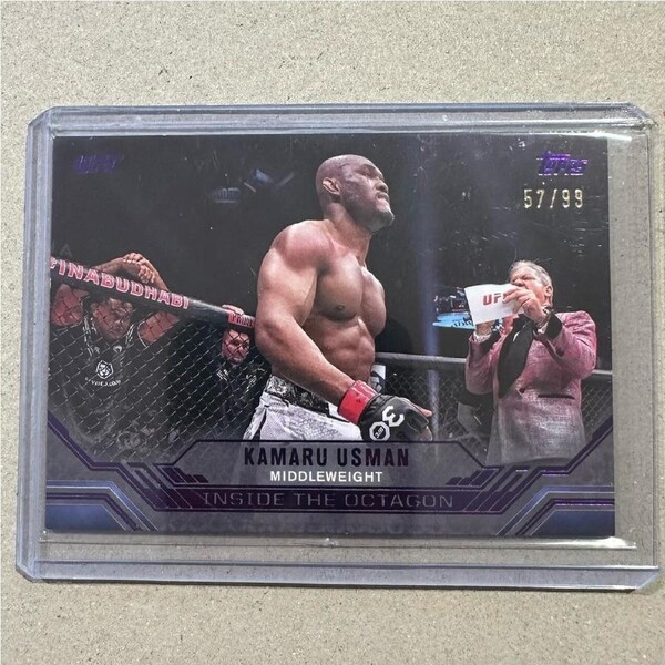 2024 Topps Knockout UFC - KAMARU USMAN - INSIDE THE OCTAGON Purple 57/99 #ITO-2