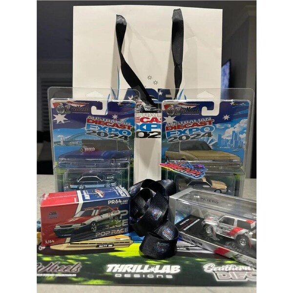 Australian Diecast Expo 2024 Bag - 4 Cars - Exclusive - Oz Wheels - Pop Race