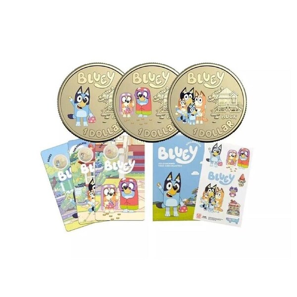 2024 $1 Bluey Dollarbucks - Coloured Uncirculated Three-Coin Collection 3 coin