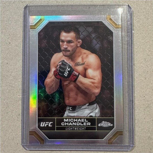 2024 Topps Chrome UFC - MICHAEL CHANDLER - Silver Refractor Card #136