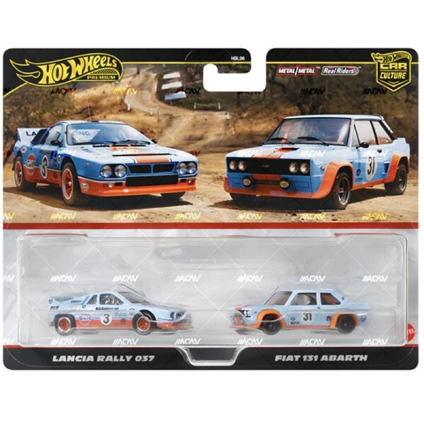Hot Wheels 2024 - PREMIUM TWIN SET LANCIA 037 FIAT 131 ABARTH GULF RACING HRR81 HBL96