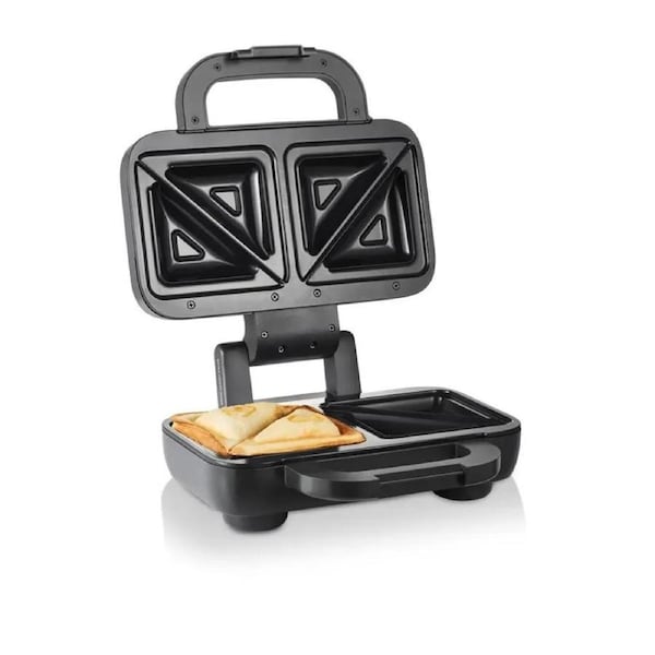 Sunbeam Turbo Crunch 2 Slice Toastie Maker - Stainless Steel - Extra Height Hinge to Hold Bread in Place - Built-in Cord Wrap - Space Saving - Duraceramic Coating