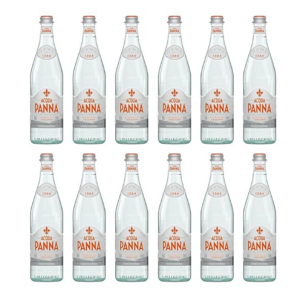 12PK Acqua Panna Premium Italian Still Mineral Water w/Glass Bottle 750ml