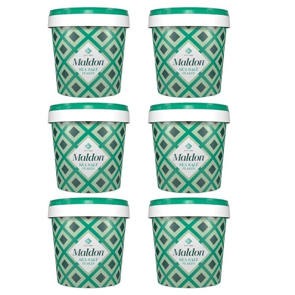 6PK Maldon Crunchy Finishing Sea Salt Flakes Kosher Certified Organic 570g