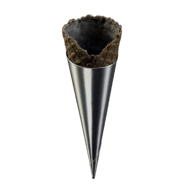 83pc La Rose Savoury Biscuit Cone Black Charcoal Couverture Coated w/Foil Cups