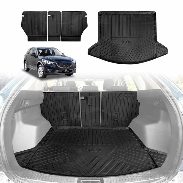 Boot Liner Kick Mats Set for Mazda CX5 CX-5 2012-2017 All Weather Heavy Duty Cargo Car Trunk Back Seat Protector
