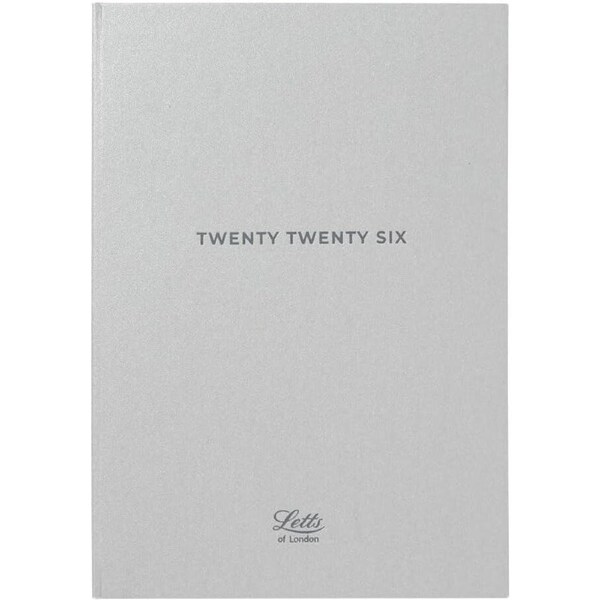 2026 Diary Letts of London Titanium A5 Week to View Silver 082583