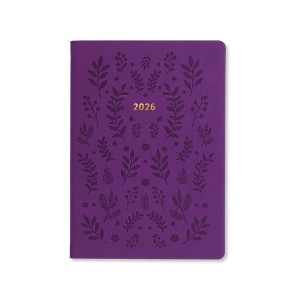 2026 Diary Letts of London Woodland A5 Week to View Purple 082163